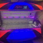 Red Beauty Light LEDs stimulating collagen and improving skin care during tanning