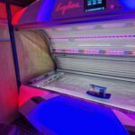 Inside Ergoline Prestige Fusion Spectra showing UVA LEDs and Beauty Light coverage