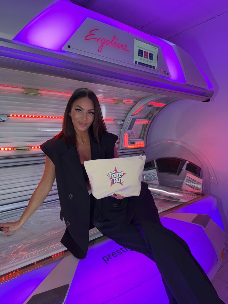 Ergoline Tanning Bed With Fame Tan Lotion Displayed At By Michelle Tanning Studio Trowbridge