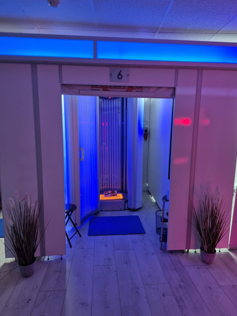 Opal Fitness Stand Up Tanning Bed With Cooling System At Solaris Tanning Studio Peterborough