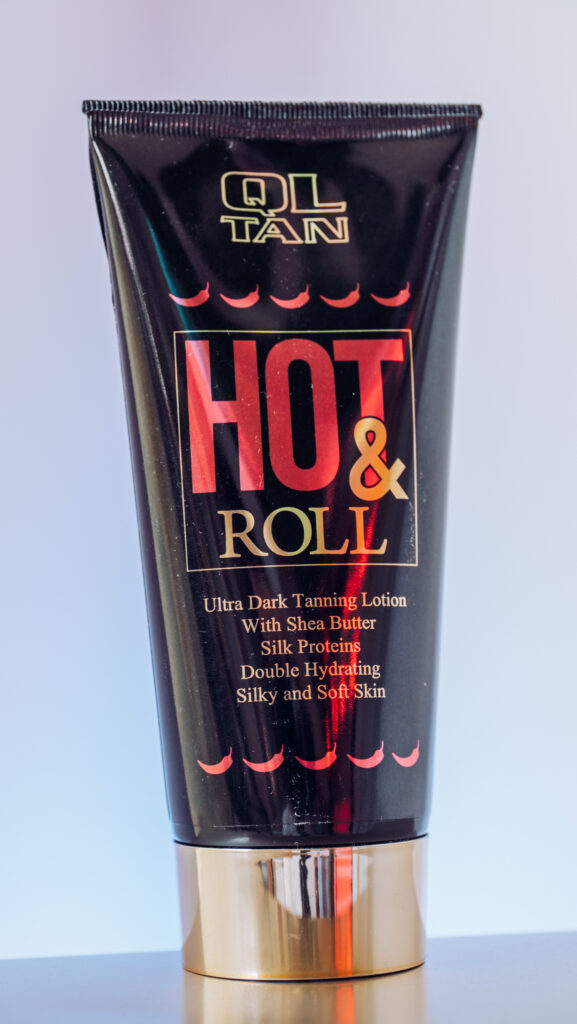 Ql Tan Hot Roll Cosmetic Display At Solaris Tanning Studio Reception Area